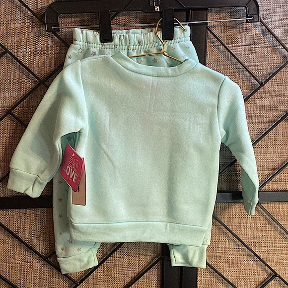 NEW REAL LOVE SIZE 12 MONTHS MINT GREEN FLEECE SET - Picture 6 of 7